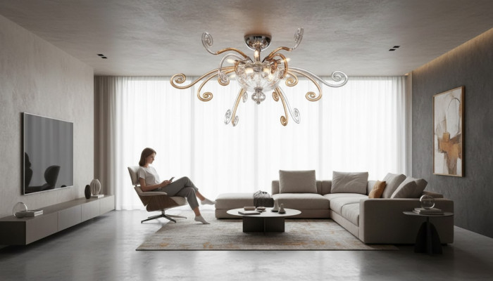 Lustre lustre de plafond de lustre de plafond de lustre de plafond de luxe en cristal de lampadaire.