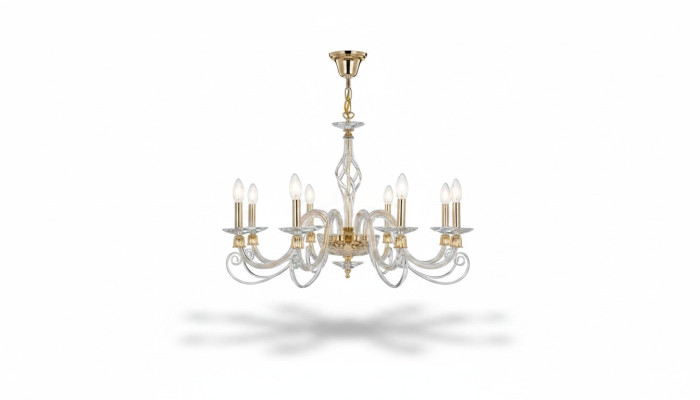 Lustre Plafonnier 8x Lampes Lustre de Luxe Lampe Plafond Luster en Cristal