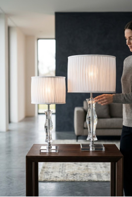 Luminaire Lampe en cristal Lampe de table Blanche Lampadaire Table de chevet neuve Bureau