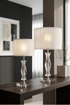 Lampe de bureau classique blanche Lampe de table Cristal Éclairage