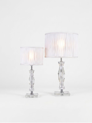 Lampe de bureau classique blanche Lampe de table Cristal Éclairage