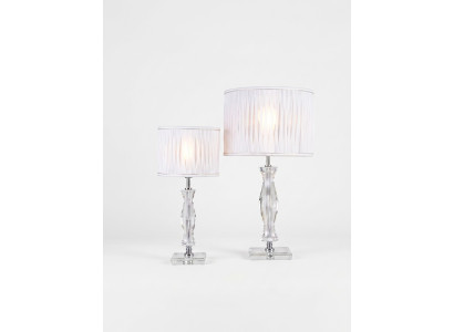 Lampe de bureau classique blanche Lampe de table Cristal Éclairage