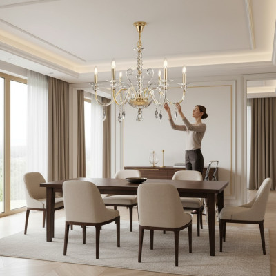 Lustre Lustre Cristal Lustre Plafonnier Luminaire Suspension Lampe Nouveau