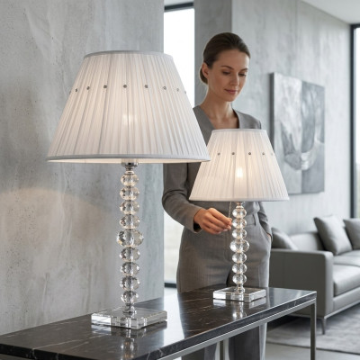 Lampe de table Lampe de table blanche Lustre en cristal Lampes modernes nouvelles