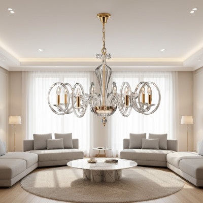 Lustre en cristal Lustre Lampe Plafonnier Luminaire Lustre suspendu neuf