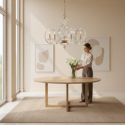 Lustre Chandelier Luminaire Lampe suspendue Cristal Plafonnier