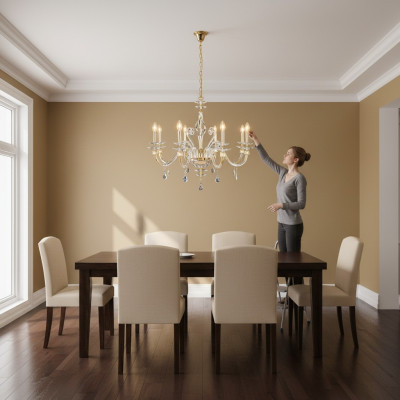 Lustre en cristal Luminaire suspendu Plafonnier Perkele