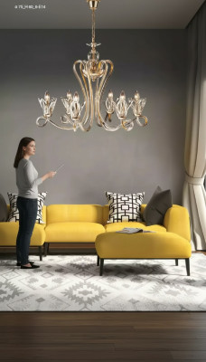 Lustre de cristal luxueux Suspension Lustre Luminaire au plafond