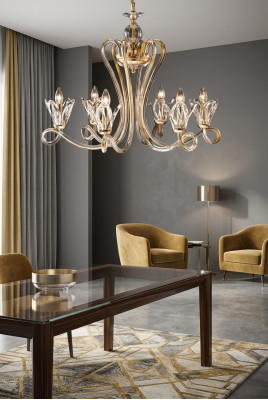 Lustre de cristal luxueux Suspension Lustre Luminaire au plafond