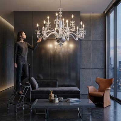 Lustre Plafonnier Luxueux lustre en cristal suspension