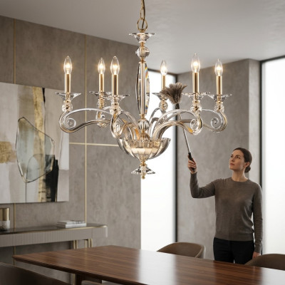 Lustre en cristal 6x Lampes Luminaire suspendu Plafonnier