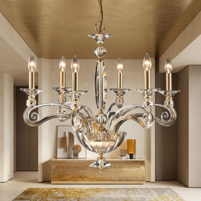 Lustre en cristal 6x Lampes Luminaire suspendu Plafonnier