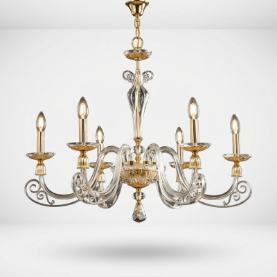 Plafonnier Lustre de luxe Lampe en cristal Lumière suspendue Lampes dorées
