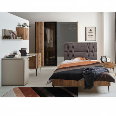 Mobilier de chambre à coucher Chambre d'enfants Jeunesse Lit Armoire 4 pièces.