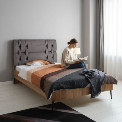 Table de chevet de chambre de luxe Lits Lit 2 pcs Ensemble complet Mobilier de conception