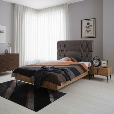 Table de chevet de chambre de luxe Lits Lit 2 pcs Ensemble complet Mobilier de conception