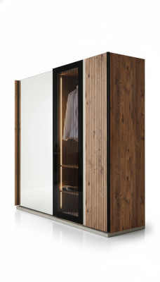 Armoire moderne de luxe en bois, armoires en verre élégantes pour chambre.