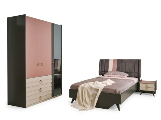 Chambre Ensemble Lit Table de chevet Armoire Moderne Luxe Setra Set