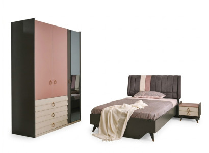 Chambre Ensemble Lit Table de chevet Armoire Moderne Luxe Setra Set