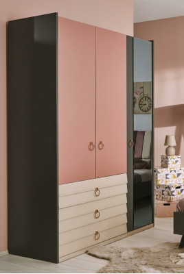 Armoire moderne Armoire de luxe Armoires en bois Chambre à coucher en verre nouvel
