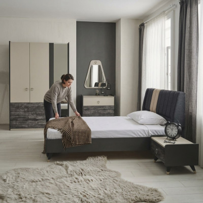 Chambre luxueuse et élégante mobilier moderne lit 5 pièces. ensemble