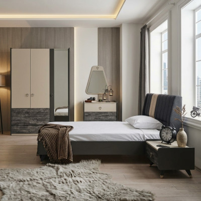 Chambre luxueuse et élégante mobilier moderne lit 5 pièces. ensemble