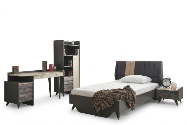 Ensemble de chambre à coucher Ensemble de chambre à coucher luxueux élégant Lit Étagère de livres