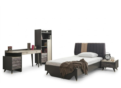 Ensemble de chambre à coucher Ensemble de chambre à coucher luxueux élégant Lit Étagère de livres