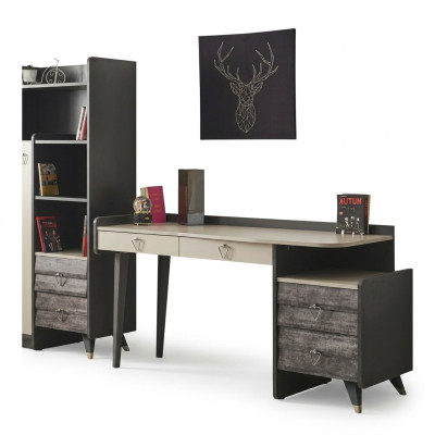 Moderne mobilier de chambre en bois gris de luxe et élégant.
