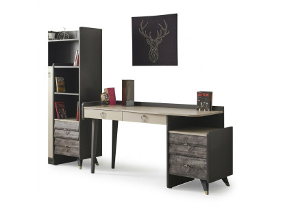 Moderne mobilier de chambre en bois gris de luxe et élégant.