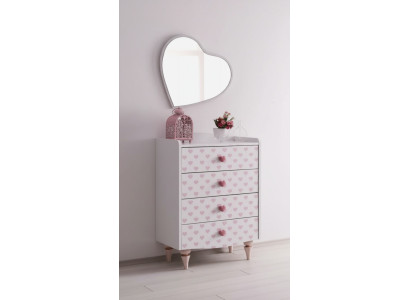 Commode Miroir Bois Ensemble Design Moderne Mobilier Nouveau Groupe Blanc Luxe 2 Pièces