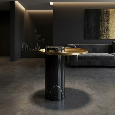 Table d'appoint ronde noire Table basse Commode de chambre Tables Console