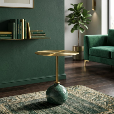 Table d'appoint ronde en or Table basse Commode de chambre Tables Console