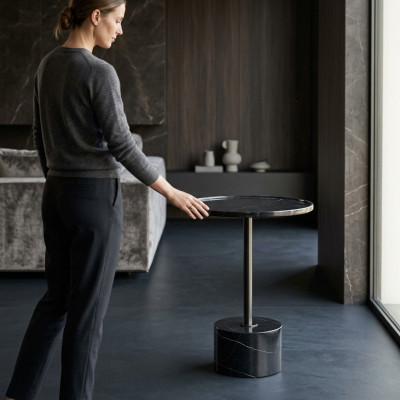 Élégante table d'appoint noire Table basse Commode de chambre à coucher Tables