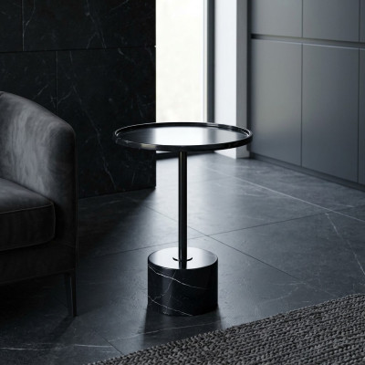 Marbre Table d'appoint Noire Table basse Chambre Commode Tables neuf