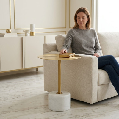 Table basse Chambre Commode Tables Métal Moderne Or Table d'appoint