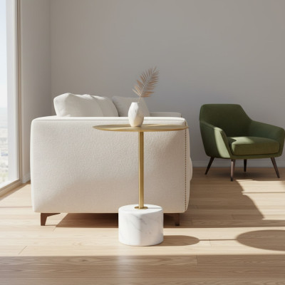 Table basse Chambre Commode Tables Métal Moderne Or Table d'appoint