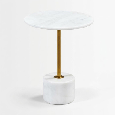 Table basse Table ronde moderne en marbre blanc de luxe Nouvelle table d'appoint