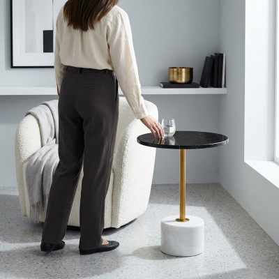 Marbre élégant table d'appoint luxueuse table basse tables rondes modernes