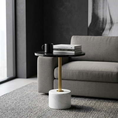 Marbre élégant table d'appoint luxueuse table basse tables rondes modernes