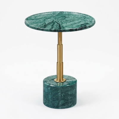 Table d'appoint en marbre vert élégant de luxe moderne de nouvelle génération