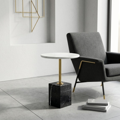 Table basse moderne de haute qualité, table d'appoint ronde élégante et luxueuse.