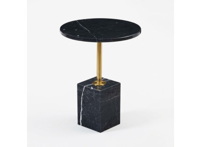 Table basse ronde de haute qualité de couleur noire élégante, nouvelle et luxueuse.
