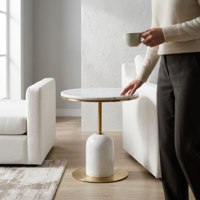 Table d'appoint Blanche Table basse moderne Table basse Table basse Design Salon nouvel