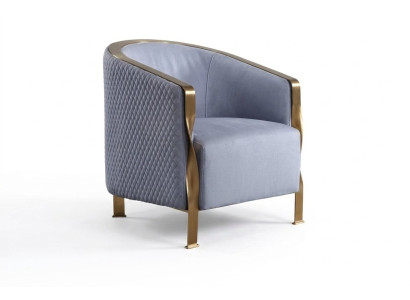 Moderne Chaise Rembourrée en Tissu Gris de Luxe Furniture TV Sofa Club Chair en Métal