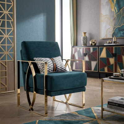Fauteuil luxueux design moderne Vert Fauteuil de relaxation Siège de luxe Salle d'attente nouvelle