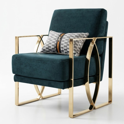 Fauteuil luxueux design moderne Vert Fauteuil de relaxation Siège de luxe Salle d'attente nouvelle