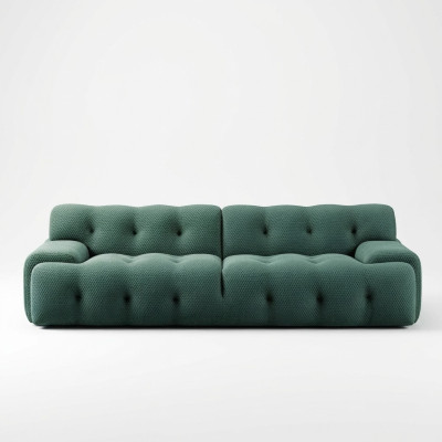 exclusif, luxueux canapé 3 places tissu siège moderne meubles en textile couleur verte