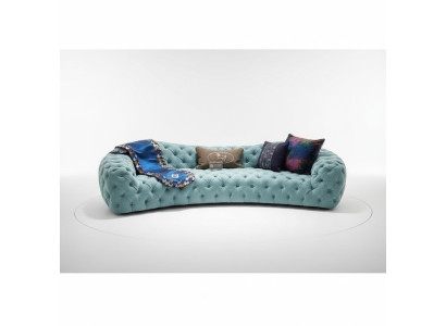 Canapé 3 places Chesterfield en tissu vert Canapés Design Imitation cuir neuf Moderne