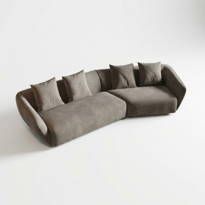 exclusif, luxueux canapé 4 places en tissu de siège en textile moderne de couleur grise